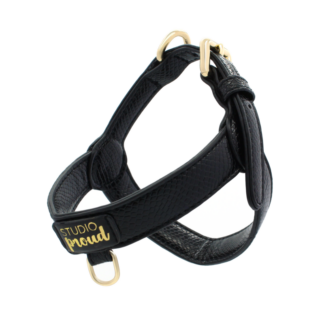 Eiffel Tower - Black snake print harness