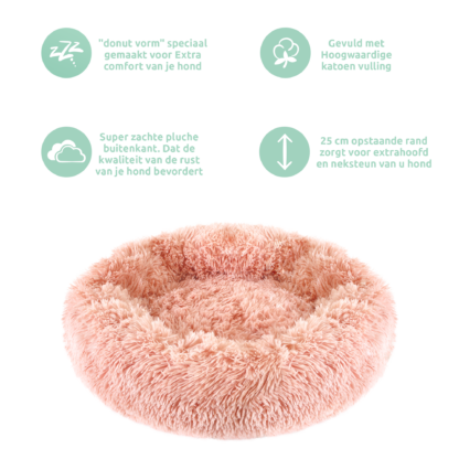 Donut bed - Dog basket - Fluffy & cozy - Old Pink - Image 4