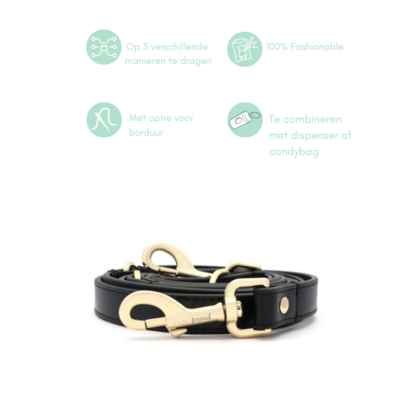 Covent garden - "Handsfree" black leather dog leash - Image 7