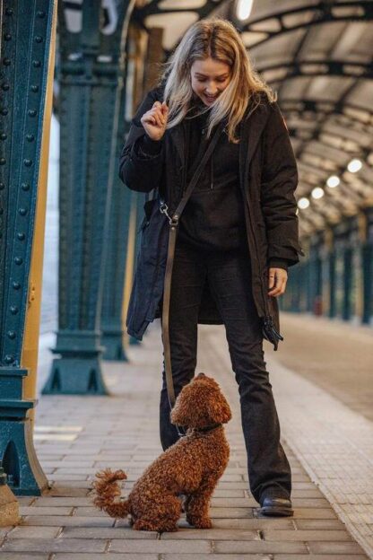 Covent garden - "Handsfree" black leather dog leash - Image 6