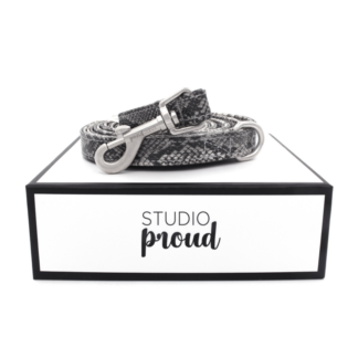The beaches - Gray snake print dog leash
