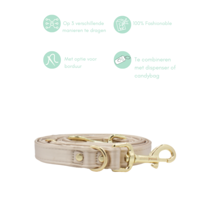 Beige satijnen 'handsfree' cityline - Afbeelding 7