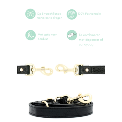 "handsfree" cityline - Black snake print dog leash with gold colored accessories - Image 13