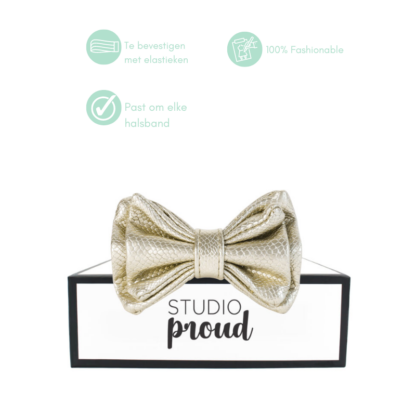 Bow Tie – Strikje – gold snake print - Image 9