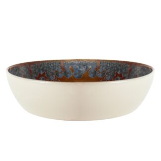 Genève - Dog food bowl - Blue with brown accents