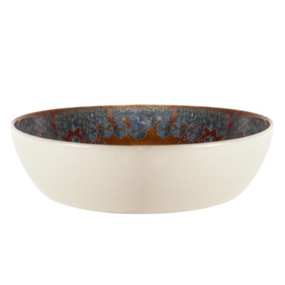 Genève - Dog food bowl - Blue with brown accents