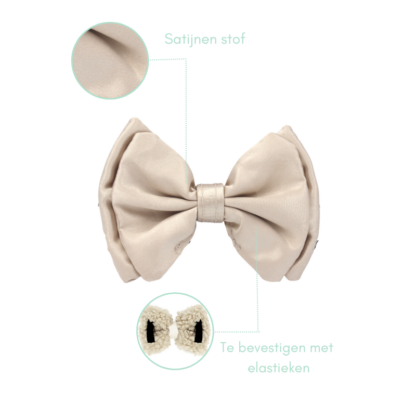 Satijn beige hondenstrik - Afbeelding 4