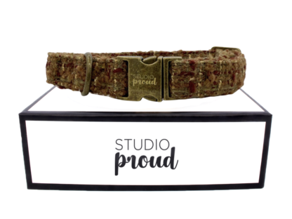 Lagos - Tweed stof burgundy Halsband - Afbeelding 2