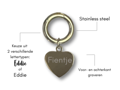 Penning hartjes vorm zilver - Afbeelding 3