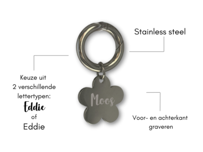 Penning bloem vorm zilver - Afbeelding 3