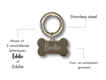 Penning hondenbotje zilver - Afbeelding 3